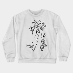 Hands holding flowers Crewneck Sweatshirt